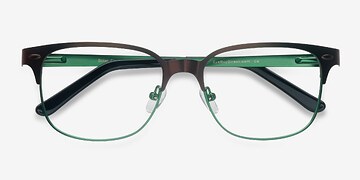 Brown Green Baker Street -  Vintage Metal Eyeglasses