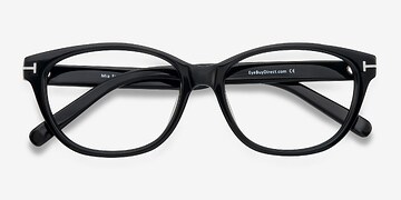 Black Mia Farrow -  Classic Acetate Eyeglasses