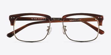 Striped Brown The Woods -  Designer Metal Eyeglasses