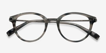Gray Striped Ginger -  Vintage Metal Eyeglasses