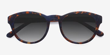 Blue Floral Coppola -  Vintage Acetate Sunglasses