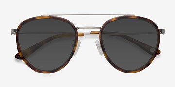 Tortoise Brookline -  Vintage Acetate, Metal Sunglasses