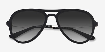 Matte Black Riot -  Acetate, Metal Sunglasses