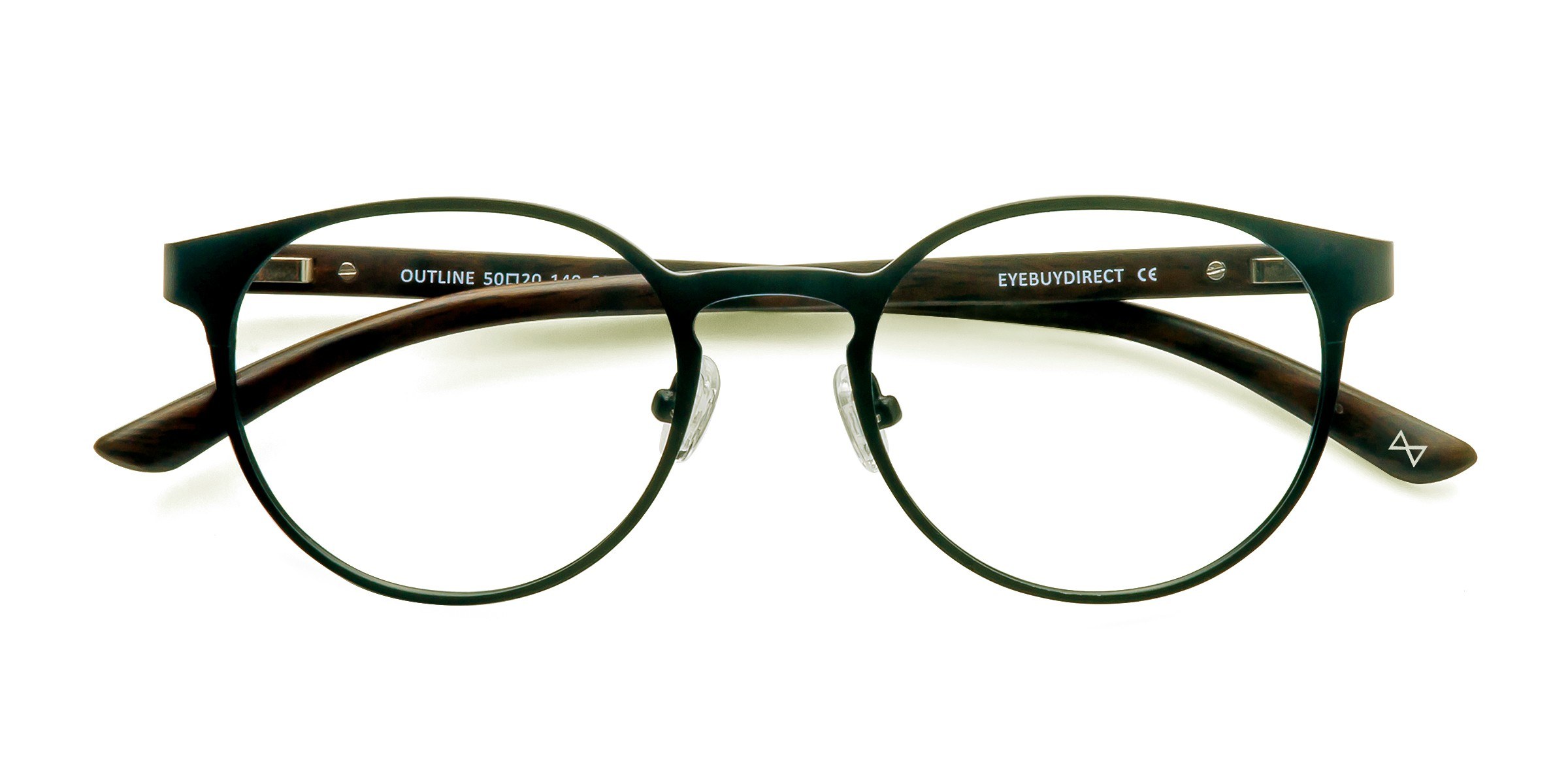 Black Steel/Wood Outline -  Wood-texture Eyeglasses