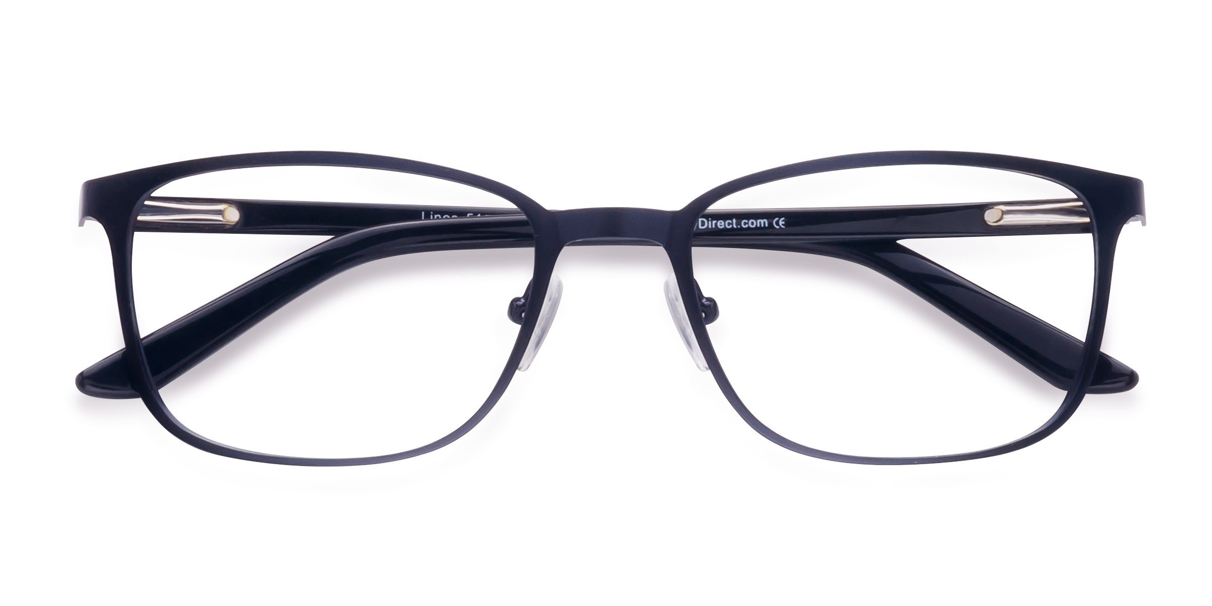 Bleu marine Lines - Métal Lunettes de vue