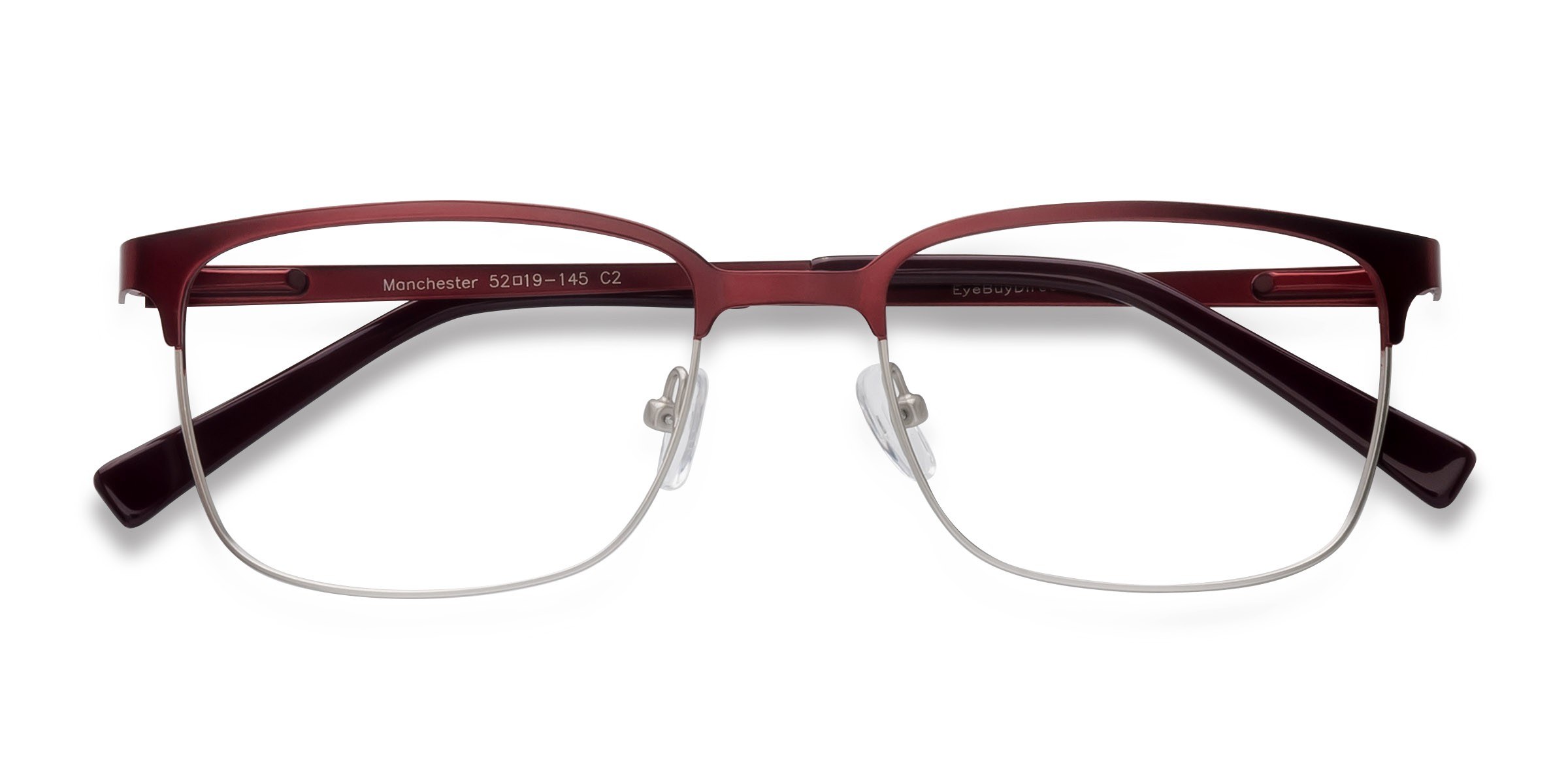 Burgundy Manchester - Métal Lunettes de vue