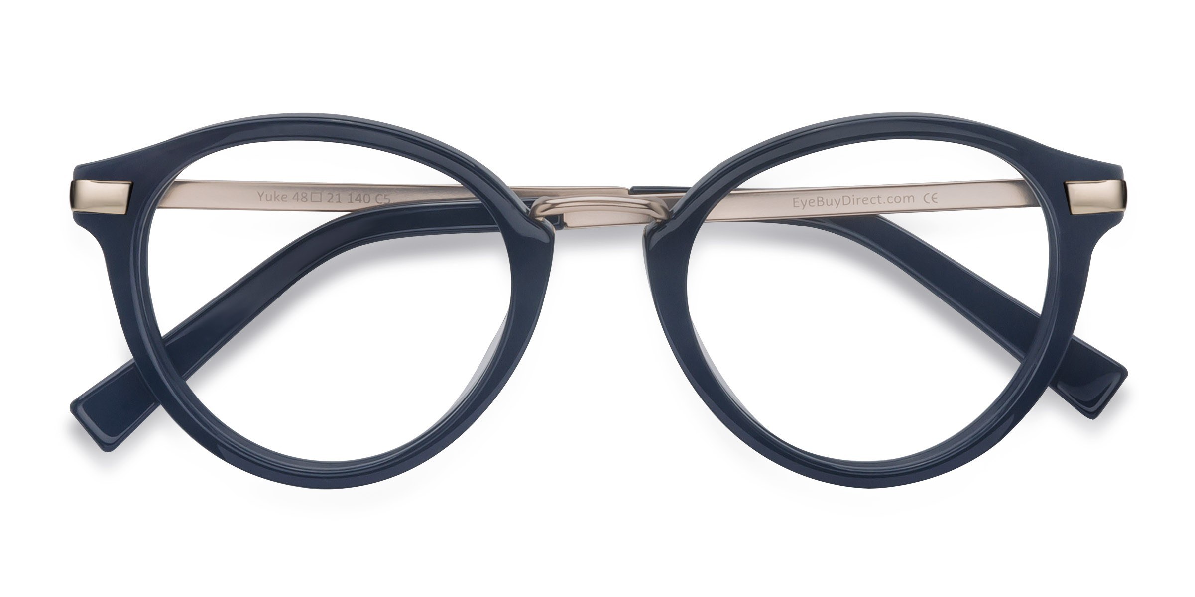 Dark Cerulean Yuke - Metal Eyeglasses