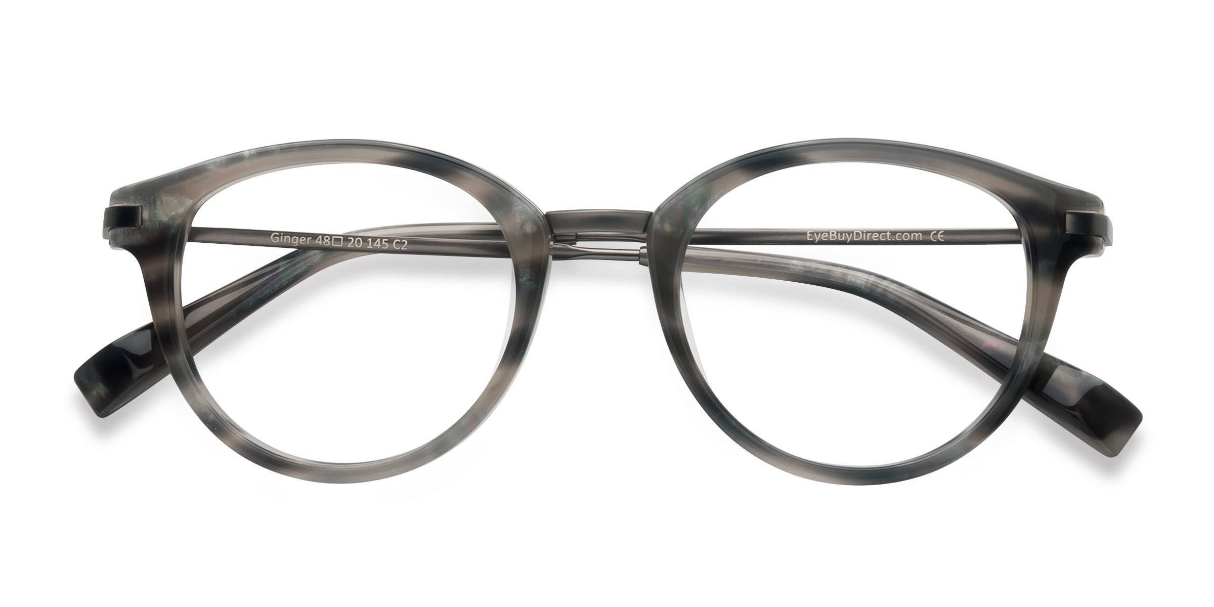Gray Striped Ginger - Metal Eyeglasses