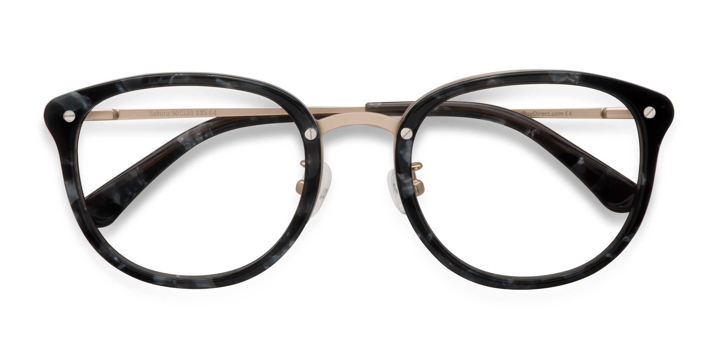 Gray Floral Sakura - Metal Eyeglasses