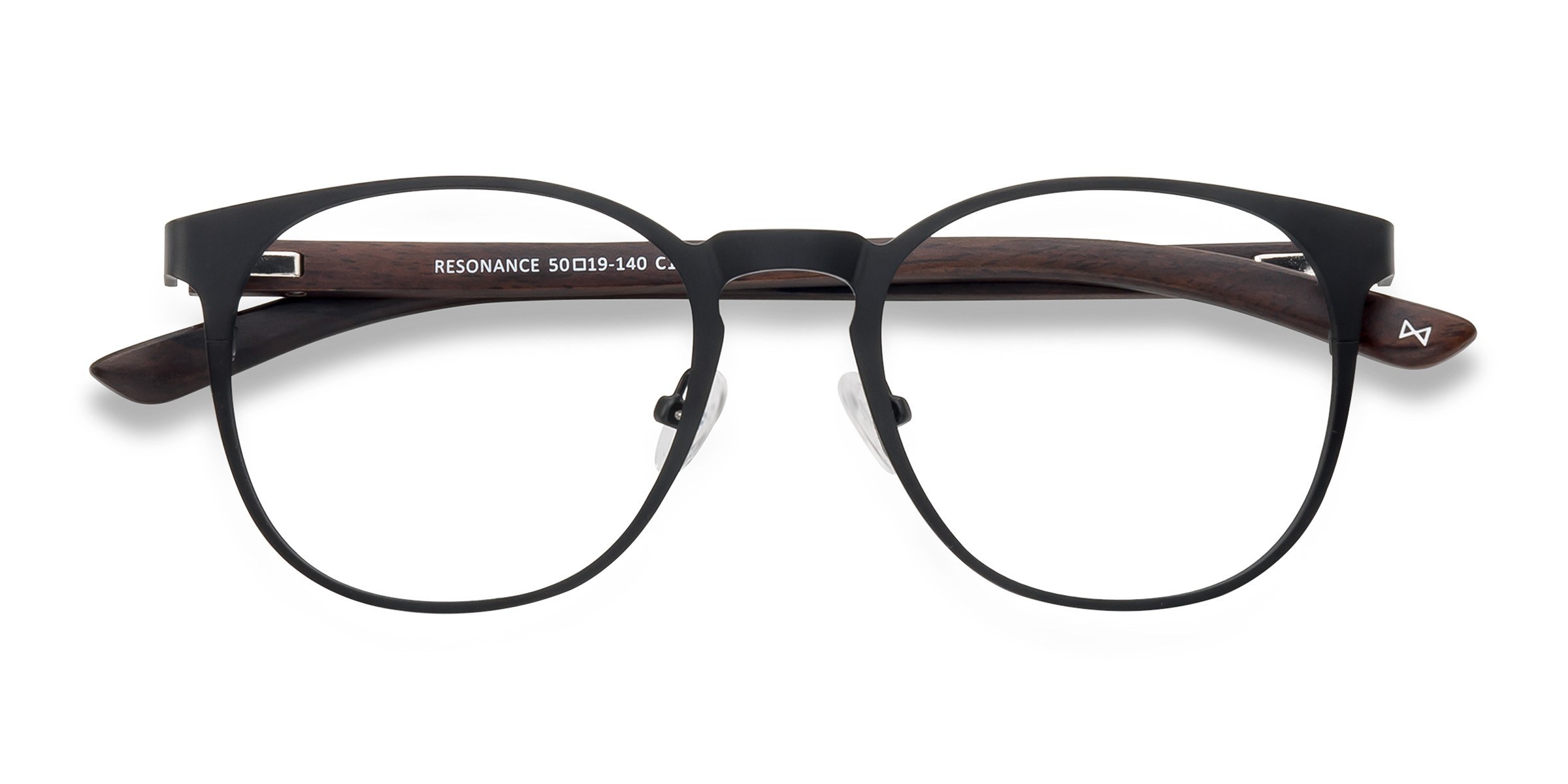 Charcoal And Walnut Resonance - Wood-texture Lunettes de vue
