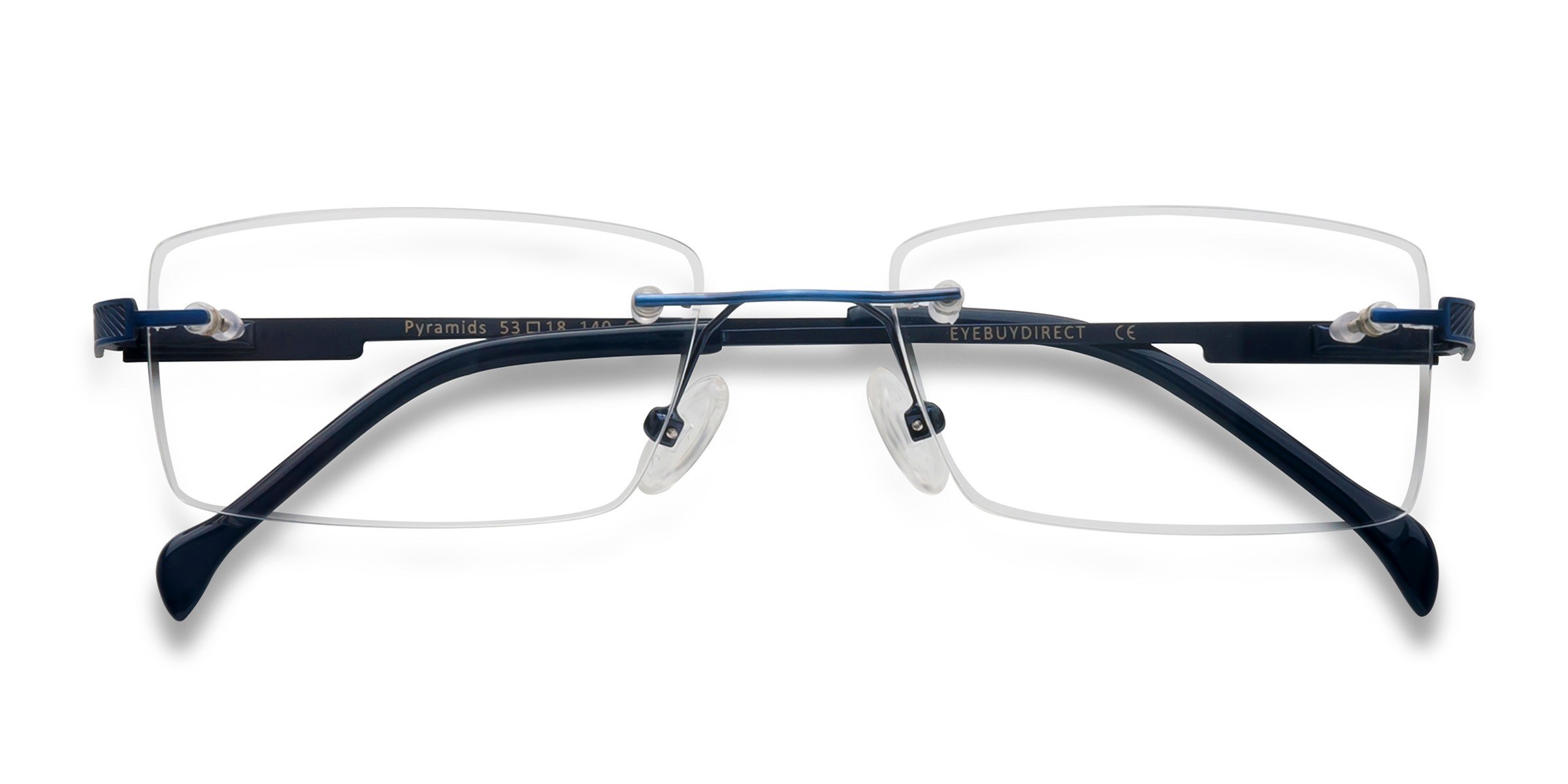 Blue Pyramids - Metal Eyeglasses