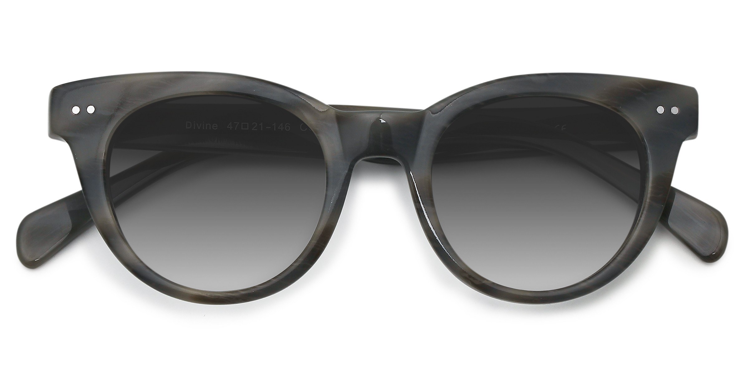 Gray Striped Divine - Acétate Lunettes de soleil