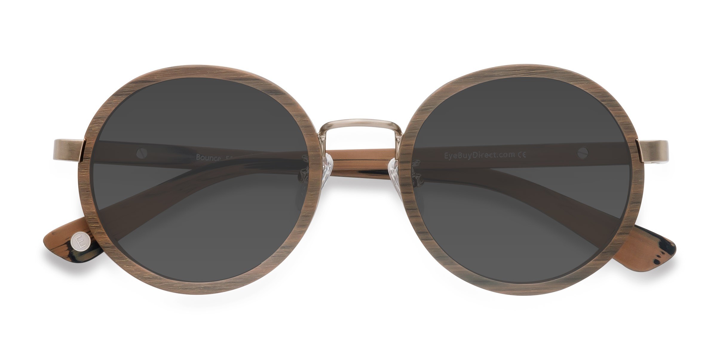Brun Bounce - Wood-texture Lunettes de soleil