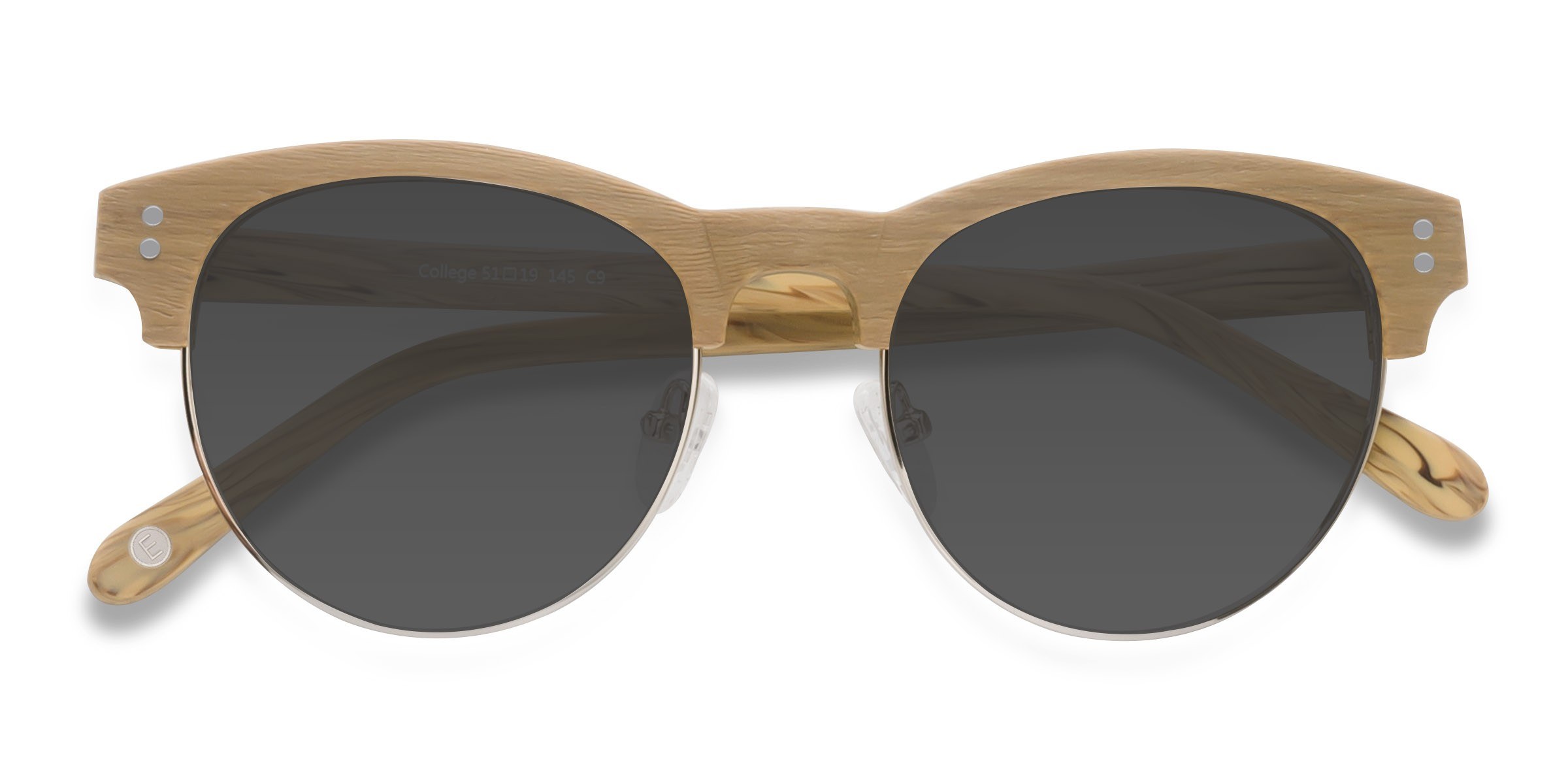 Jaune College -  Wood-texture Lunettes de soleil
