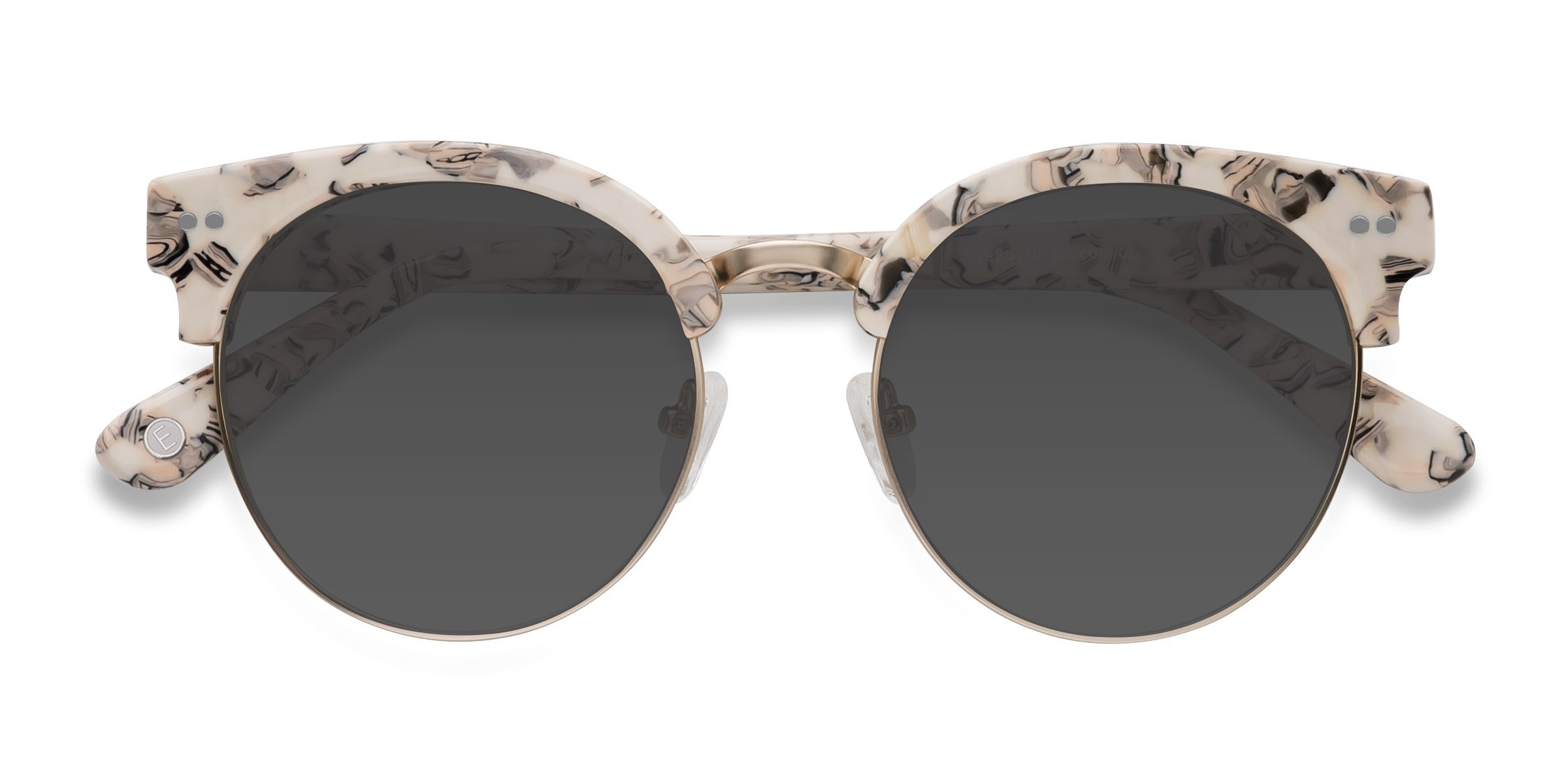 Ivory Floral Silicate -  Metal Sunglasses