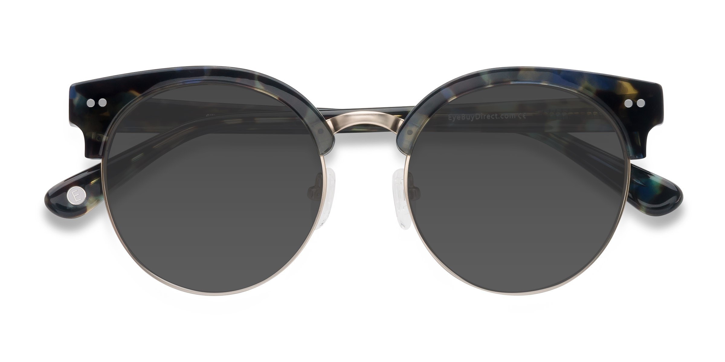 Blue Floral Silicate -  Métal Lunettes de soleil