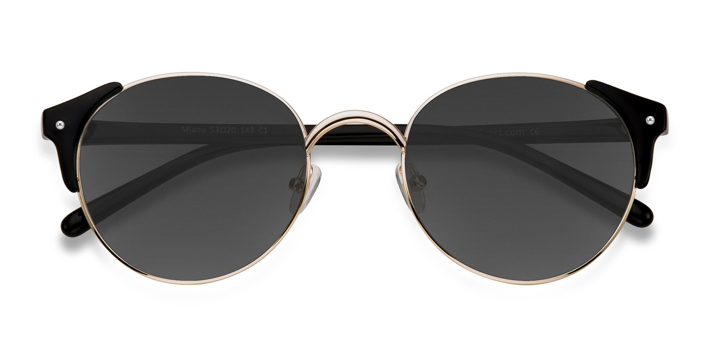 Golden Black Miaou - Plastic-metal Sunglasses