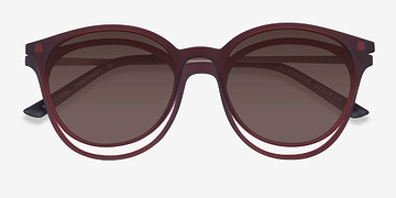 Matte Burgundy Alternative Clip-On -  Plastic Eyeglasses
