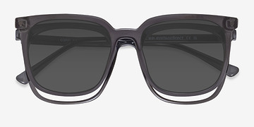 Gray Coppi Clip-On -  Plastic Eyeglasses