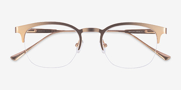 Rose Gold Hemisphere -  Vintage Metal Eyeglasses