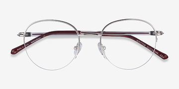 Silver Red Written -  Metal Eyeglasses