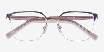 Silver Dark Blue Piccadilly -  Metal Eyeglasses