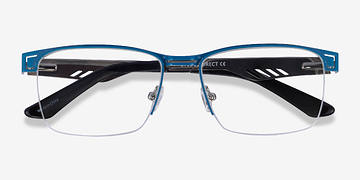 Blue Silver Black Taxi -  Metal Eyeglasses