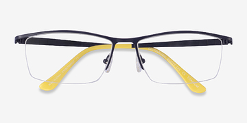 Matte Dark Blue Destination -  Titanium Eyeglasses