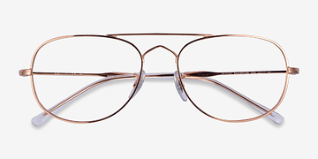 Rose Gold Ray-Ban RB3735V Bain Bridge -  Metal Eyeglasses