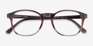 Striped Brown Red Ray-Ban RB5417 -  Acetate Eyeglasses