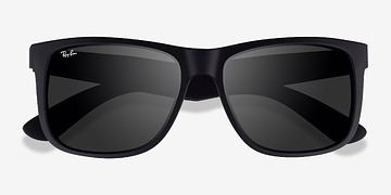 Matte Black Ray-Ban Justin -  Plastic Sunglasses