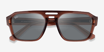 Transparent Brown Ray-Ban RB4397 Corrigan -  Plastic Sunglasses