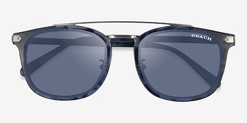 Blue Tortoise Coach HC8382 CL913 -  Metal Sunglasses