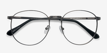Gunmetal Lotus -  Vintage Metal Eyeglasses
