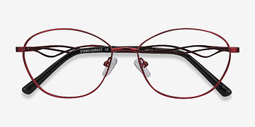 Red Helix -  Vintage Metal Eyeglasses