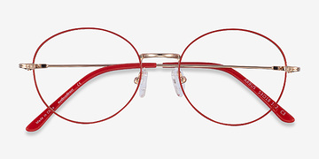 Red & Gold Arbus -  Colorful Metal Eyeglasses