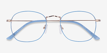 Blue & Gold Keith -  Classic Metal Eyeglasses