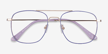 Purple & Gold Perry -  Vintage Metal Eyeglasses