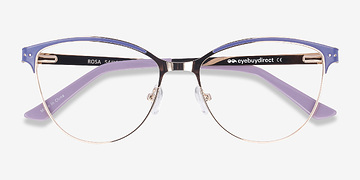 Purple & Gold Rosa -  Fashion Metal Eyeglasses
