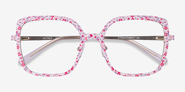 Pink Floral Althea -  Metal Eyeglasses
