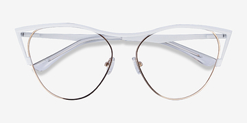White Gold Mau -  Metal Eyeglasses