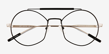 Silver Black Art -  Metal Eyeglasses