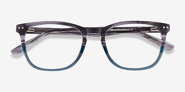 Gray Striped Gato -  Acetate Eyeglasses