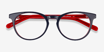 Navy & Red Tradition -  Colorful Acetate Eyeglasses