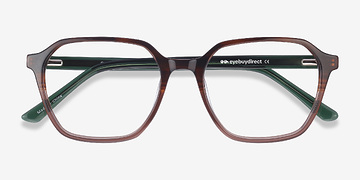 Brown Striped Glib -  Classic Acetate Eyeglasses