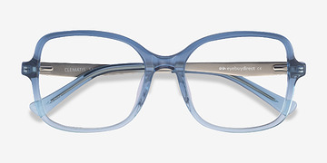 Clear Blue Clematis -  Metal Eyeglasses