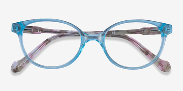 Clear Blue Floral Grenadine -  Acetate Eyeglasses