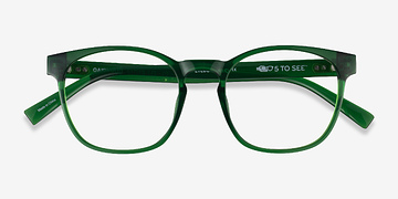 Clear Green Oakwood -  Plastic Eyeglasses