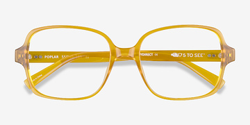 Clear Yellow Poplar -  Plastic Eyeglasses