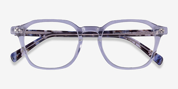 Clear Purple Floral Hopkins -  Acetate Eyeglasses